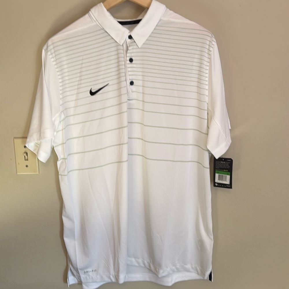 XL NWT Nike White & Green Polo Shirt